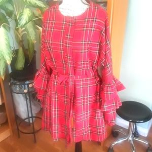 Womens Red Plaid Jacket